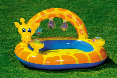 Надувной детский бассейн с погремушками Жираф Intex 57404NP Giraffe Splash Baby Pool (от 1 до 3 лет)
