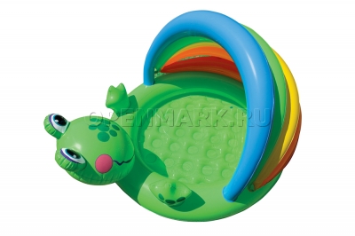 Надувной детский бассейн с тентом и надувным полом Лягушенок Intex 57416NP Froggy Fun Baby Pool (от 1 до 3 лет)