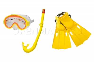 Набор: ласты (размер 35-37), маска и трубка для плавания Intex 55954 Adventure View Swim Set (от 3 до 8 лет)
