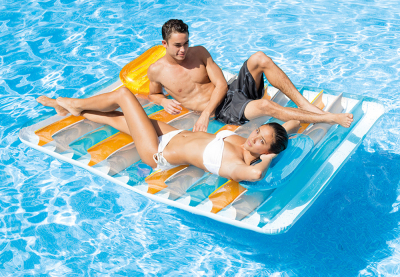 Матрас надувной для плавания с подголовниками Intex 56897EU Double Lounge Mat (198 х 160 см)