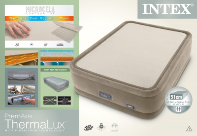    Intex 64936 PremAire ThermaLux Airbed +  