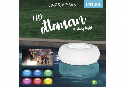 Надувной светящийся пуфик Intex 68697 LED Ottoman