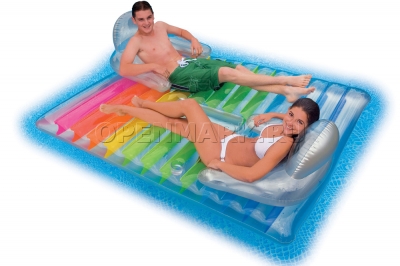 Матрас надувной для плавания с подголовниками Intex 58877NP Double-Fun 2-Person Lounge (206 х 157 см)