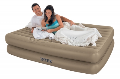 Двуспальная надувная кровать Intex 66704 Comfort Bed + встроенный электронасос
