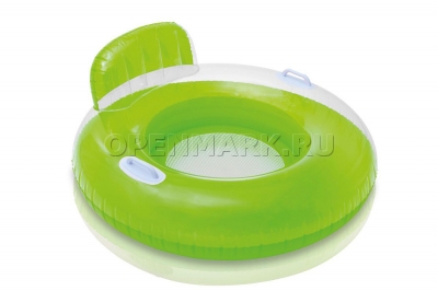 Надувной круг с дном для игр на воде Intex 56512NP Candy Color Lounges (от 8 лет, зелёный)