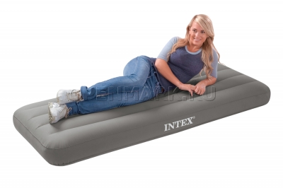 Туристический односпальный надувной матрас Intex 69710 Roll N Go Bed + ручной насос