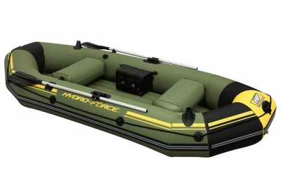 Трехместная надувная лодка Bestway 65096 Marine Pro + алюминиевые вёсла и насос