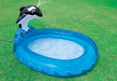 Надувной детский бассейн с фонтанчиком Дельфин Intex 57436NP Spray n Splash Whale Pool (от 3 лет)