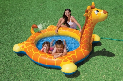 Надувной детский бассейн с фонтанчиком Жираф Intex 57434NP Giraffe Spray Pool (от 3 лет)