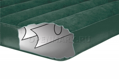 Односпальный надувной матрас Intex 66966 Prestige Downy Bed + внешний электонасос на батарейках