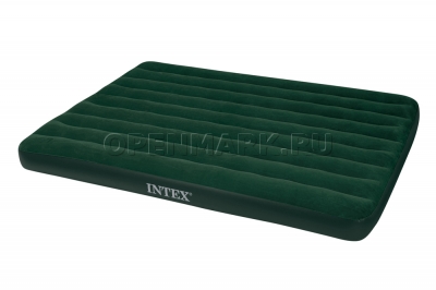 Двуспальный надувной матрас Intex 66969 Prestige Downy Bed + внешний электонасос на батарейках