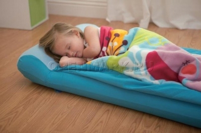 Детский односпальный надувной матрас Intex 66802NP Hula Elly Kidz Airbed + ручной насос