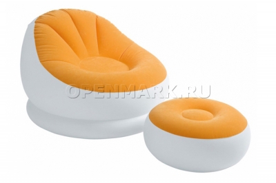 Надувное кресло с пуфиком Intex 68572NP Cafe Chaise Chair (светло-оранжевое, без насоса)