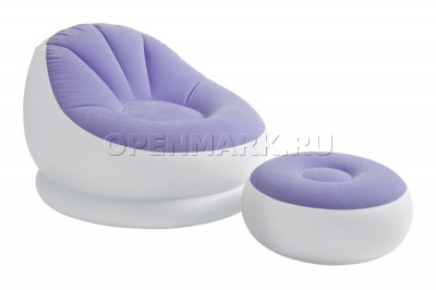 Надувное кресло с пуфиком Intex 68572NP Cafe Chaise Chair (пурпурное, без насоса)