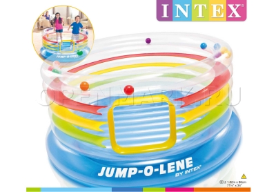Надувной игровой центр-батут Intex 48264NP Jump-O-Lene Transparent Ring Bounce (от 3 до 6 лет)