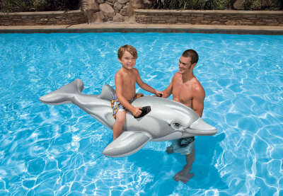 Надувной гигантский дельфин для игр на воде Intex 58539NP Dolphin Ride-On (от 3 лет)