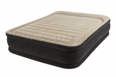Двуспальная надувная кровать Intex 64404 Premium Comfort Airbed + встроенный электронасос