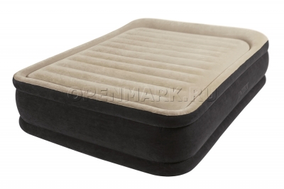 Двуспальная надувная кровать Intex 64408 Premium Comfort Airbed + встроенный электронасос