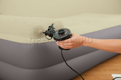 Односпальная надувная кровать Intex 67776NP Take Along Bed + внешний электронасос