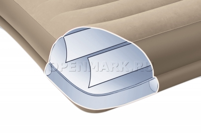 Двуспальный надувной матрас Intex 67748 Pillow Rest Mid-Rise Bed + встроенный электронасос